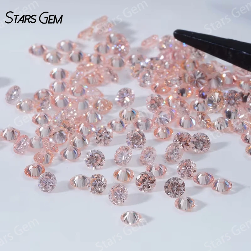 Melee Small Diamond 0.8mm to 3mm Round Brilliant Cut HPHT VS Lab Grown Diamond Vivid Pink Color Loose Gemstone = Jewelry Making