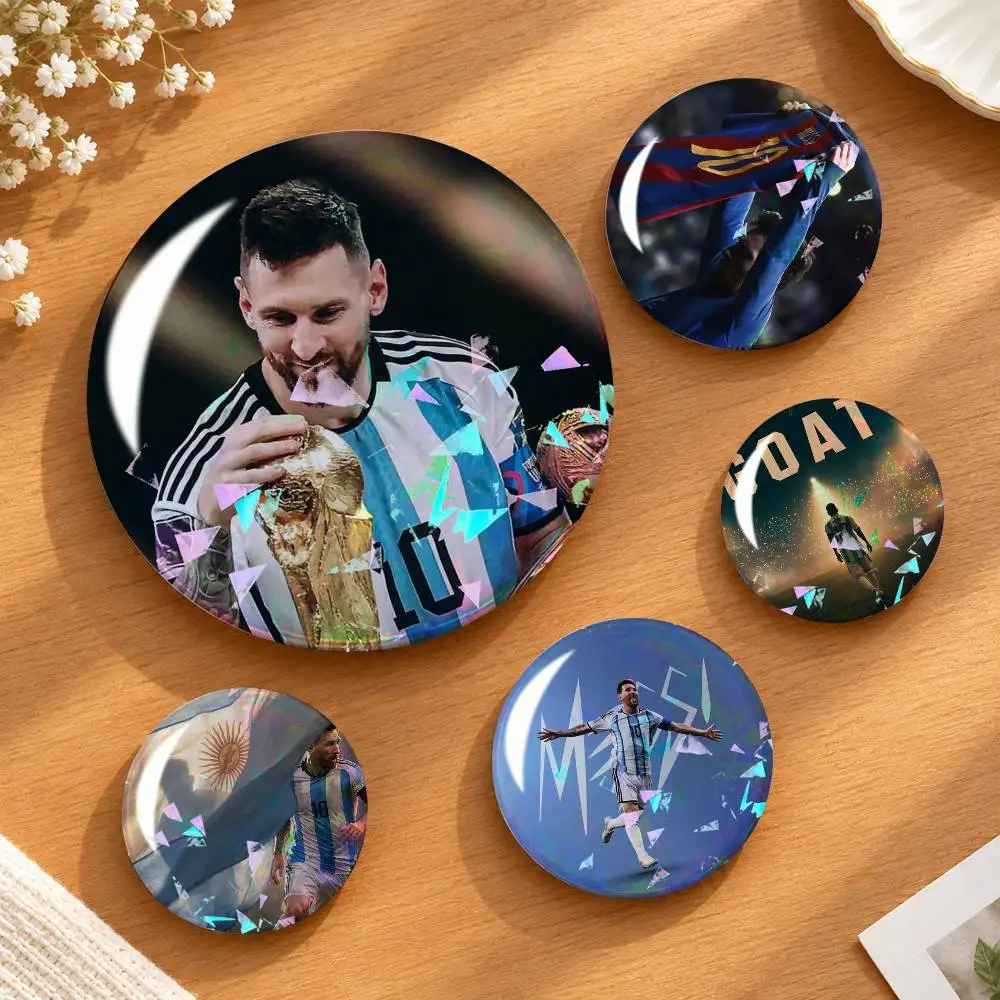 The Goat L-Lionel M-Messi 10 Custom Tinplate Round Button Badge Pins Brooches