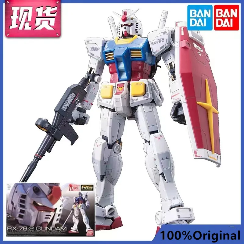 

Bandai Original Gundam Model Kit Anime Figure RG 1/144 RX-78-2 Gundam Ver.3.0 Genuine Gunpla Model Action Toy Figure Toys