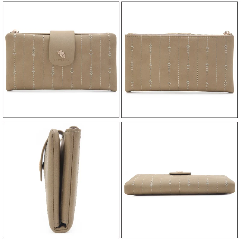 New Women's Wallets Print Long Wallet For Woman Simple Coin Purse Ladies Two Fold Wallet Female PU Leather Card Holder image 5