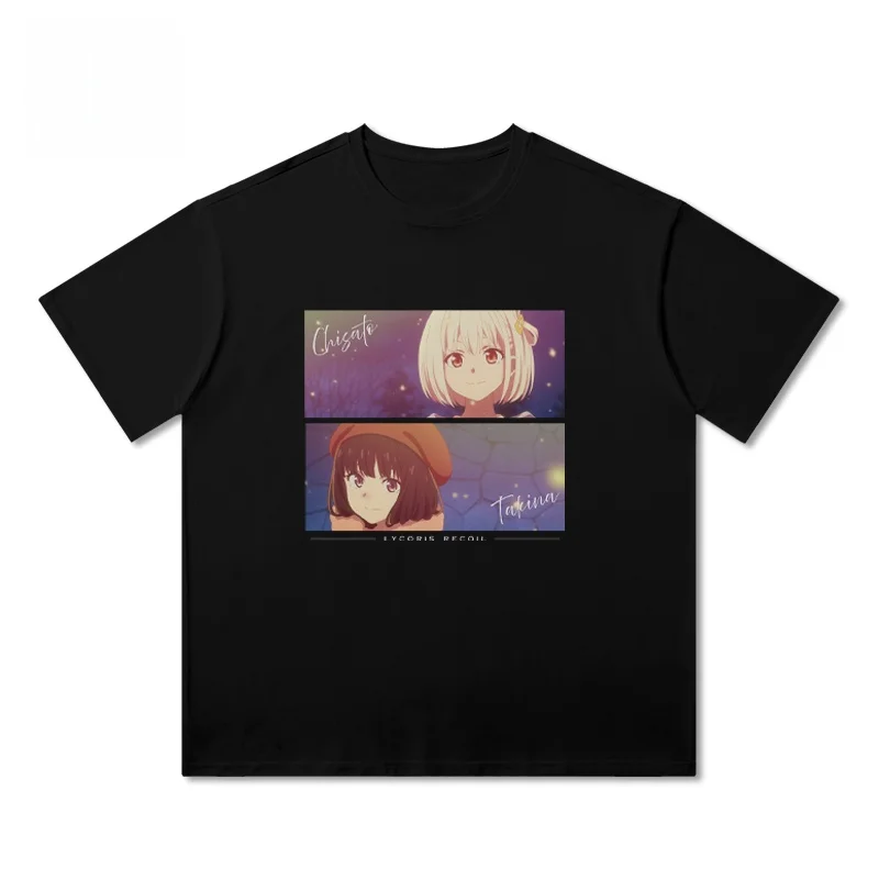 Lycoris Recoil Chisato Nishikigi Takina Inoue Anime Manga Graphic Print Aesthetic Streetwear Kawaii Unisex Cotton Short Sleeve