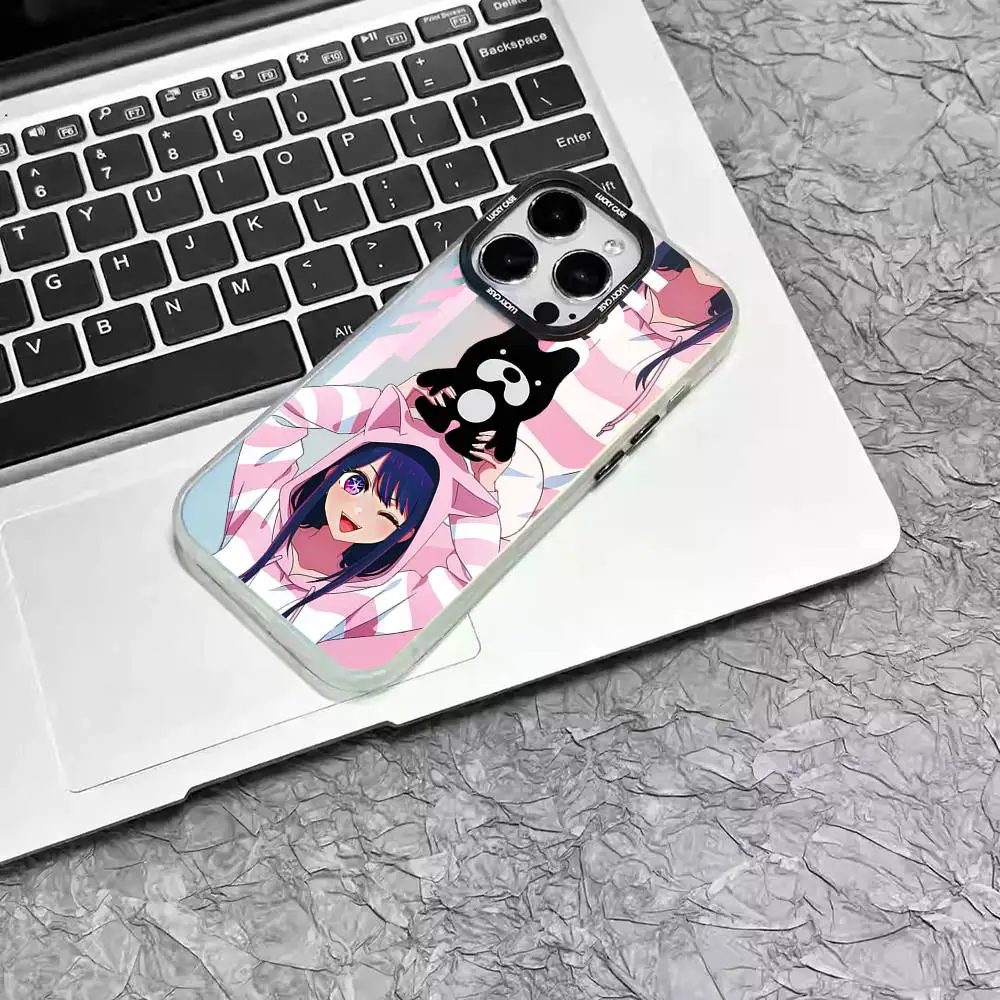 1 قطعة أوشي نو كو أنيمي Ai Hoshino جراب هاتف ليزر IMD اللون فضي شل آيفون 17 16 15 14 13 12 11 الهواء برو ماكس زائد #4