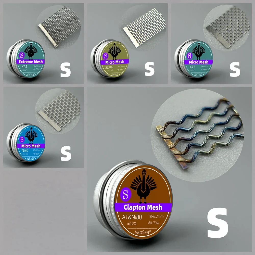 Катушка Micro/Turbo/Clapton Mesh A1/Ni80/SS316L NexMesh для ZX II/Kylin M/Profile/Z Series, ширина 6,2/6,8/8/8 мм