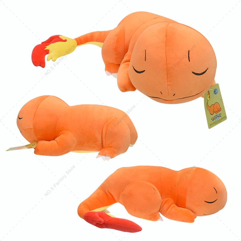 TOMY Original Sleep Charmander Plush Pokemon Pillow Soft Stuffed Toy Japan Anime Dragon Plush Doll Gift for Children 55cm