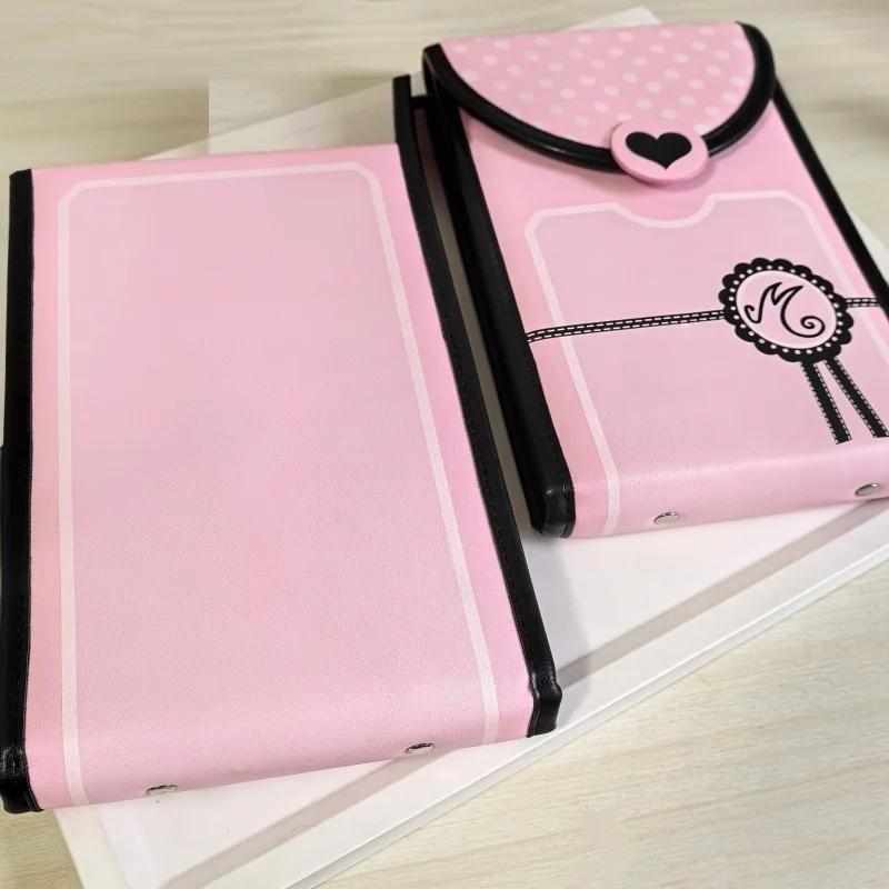 In Stock Marinette Loose Leaf Sketchbook Cute Pink Polka Dots Leather Notebook A5 Drawing For Office Writing Drawing Use