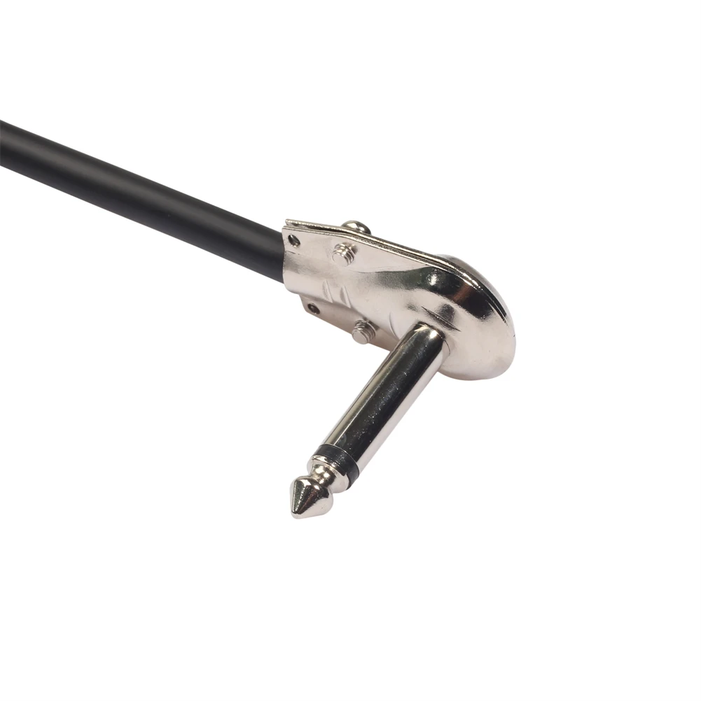 Pedal Cable Guitar Effect Cable Audio Signal Transmission Right Angle Silver Connector 15CM Black Mixing Console