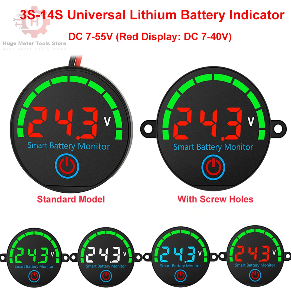 

Battery Level Indicator 3S-14S Acid Battery Charge Indicator Voltage Charge Tester Lithium Battery Capacity Board DC7-55V