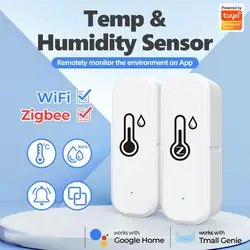 Tuya WiFi＋Bluetooth Smart Temperature and Humidity Sensor Indoor Hygrometer Can Work With Infrared Remote Alexa Google Home