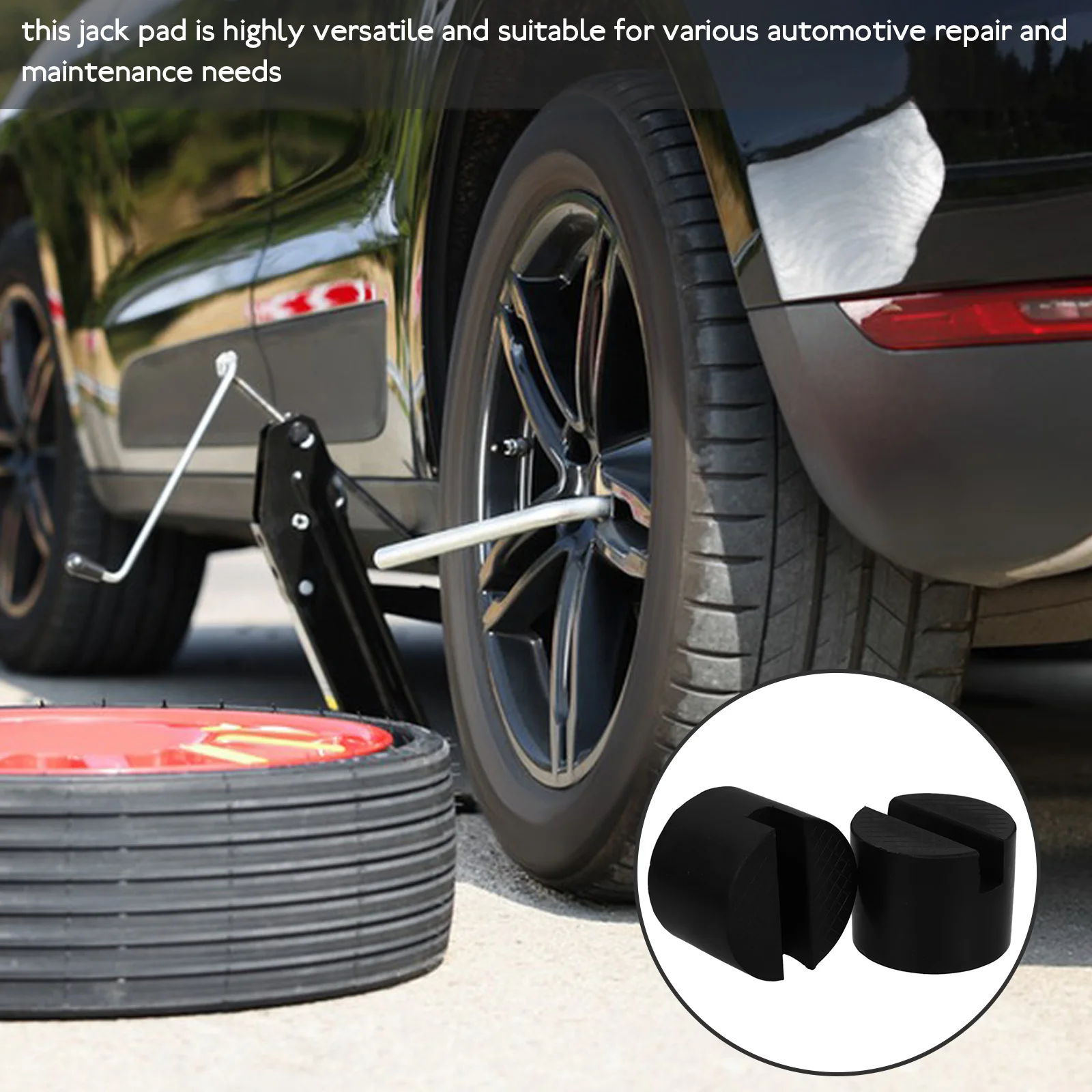 

2pcs Jack Pad for Pinch Welds Fold Stabilizer Black Rubber Adapter Stand Pads Vehicle Lifts Floor Jack Pads Car Maintenance