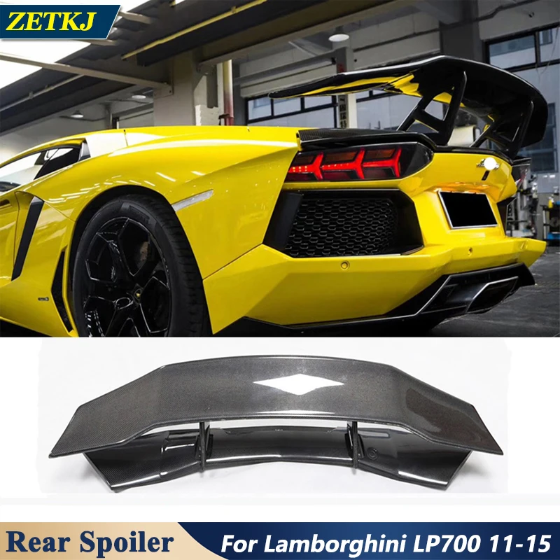 Real Carbon Fiber Car Rear Big Wing Bacn Trunk Spoiler For Lamborghini Aventador LP700 LP750 LP720 2011-2015 Super Car Tuning