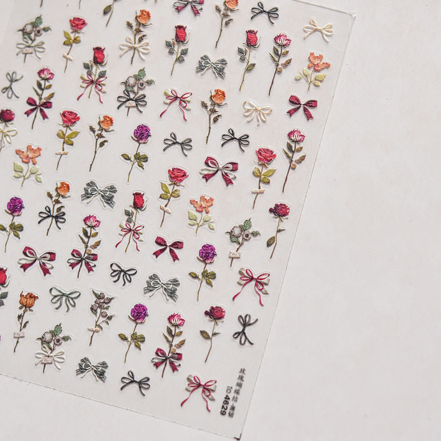 Flor de dopamina 5D pegatina artística para uñas Floral colorido con pétalos de gelatina semitransparentes lindo autoadhesivo calcomanía para manicura DIY