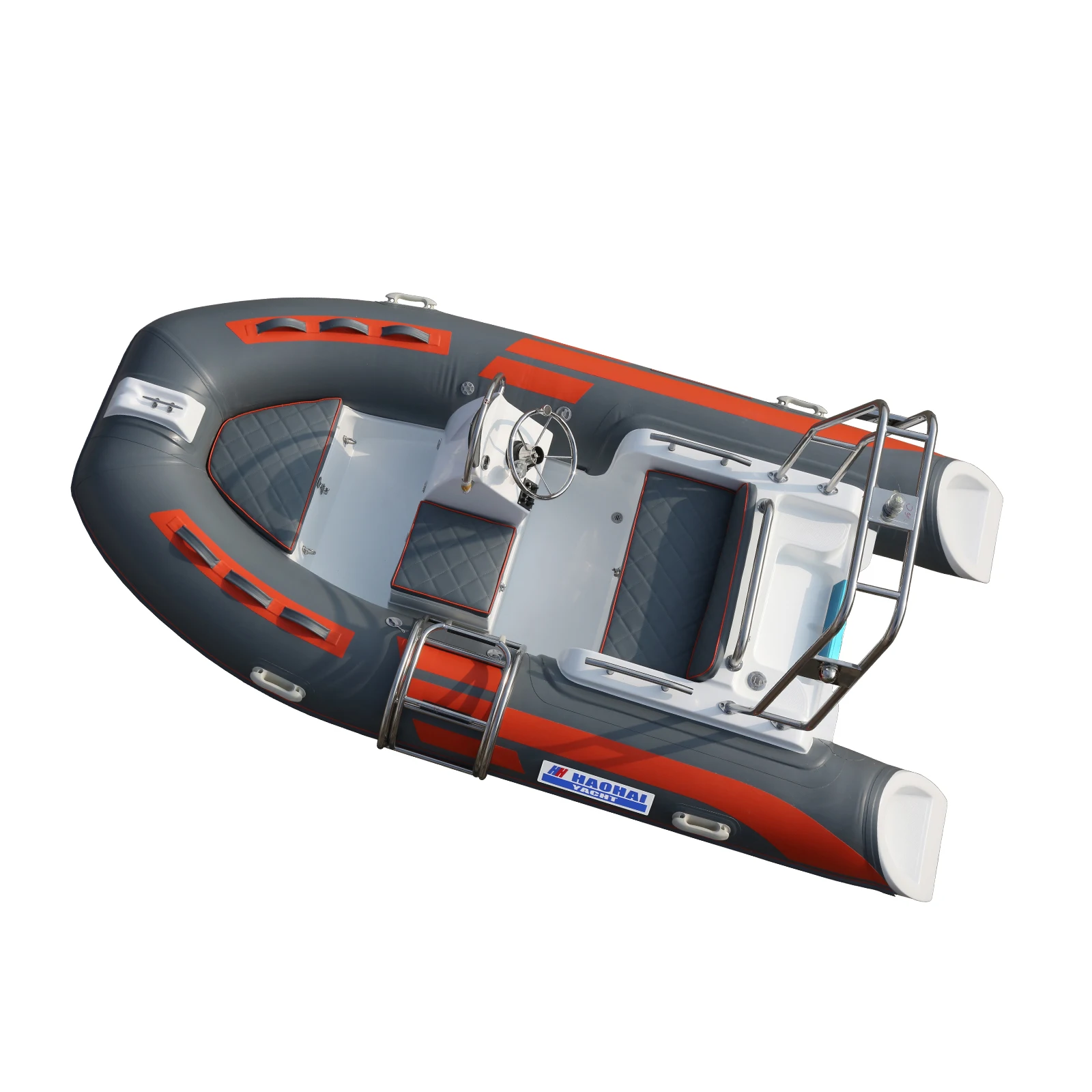 New Model Luxury 3.6m Fiberglass Yacht Rigid Inflatable RIB Fishing Rescue Boat For Drifting Sale Available