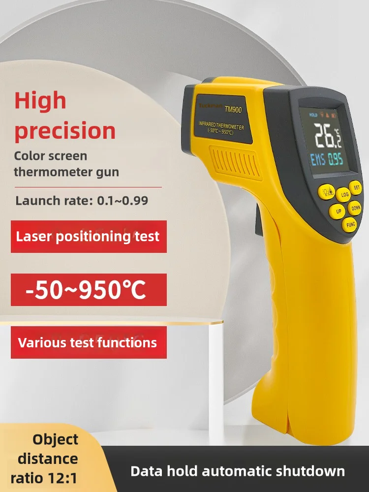 

Tecman Tm600 Digital Infrared Thermometer Handheld Non Contact Ir Laser Heat Temperature Gun Point Color Screen Backlight