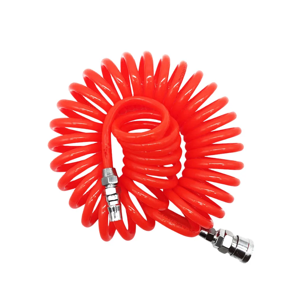 

Pu Hose 8X5 Red Coiled Compressor Tube Pneumatic Tool Accessory Flex Kink Resistant Retractable Garden Hose Easy Use