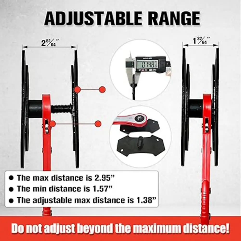 Anti-slip Rubber Handle Brake Tool Brake Caliper Compression Tool Set with Ratchet Plates Piston Disc Brake Caliper Tool Durable