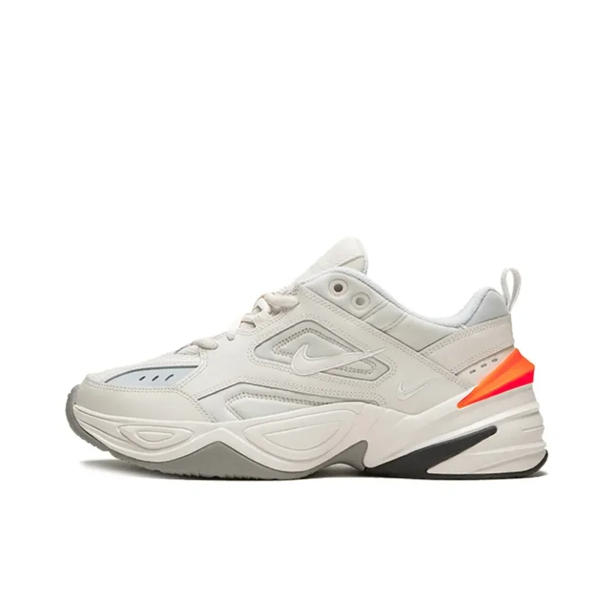 حذاء Nike M2K Tekno مريح وعصري ومقاوم للانزلاق ومقاوم للاهتراء، أبيض برتقالي