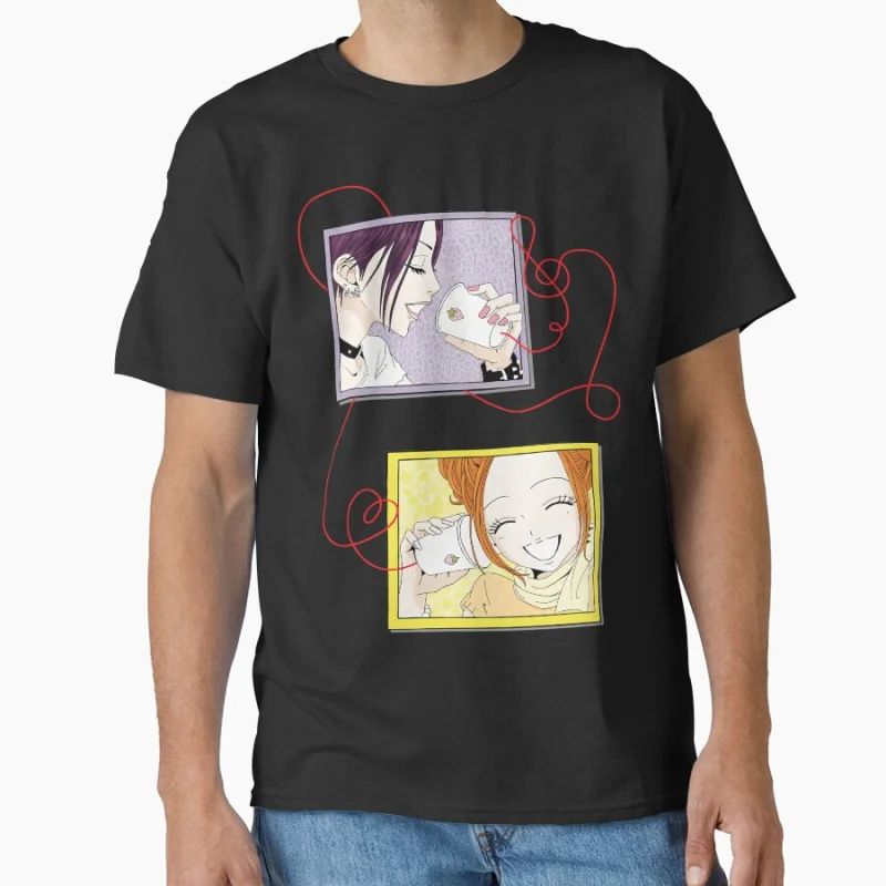 

Nana Hachi 1027 The Black Stones Punk Band Anime T shirt for man Large size Tops Manga Graphic Print Y2k Clothes Cartoon Tee