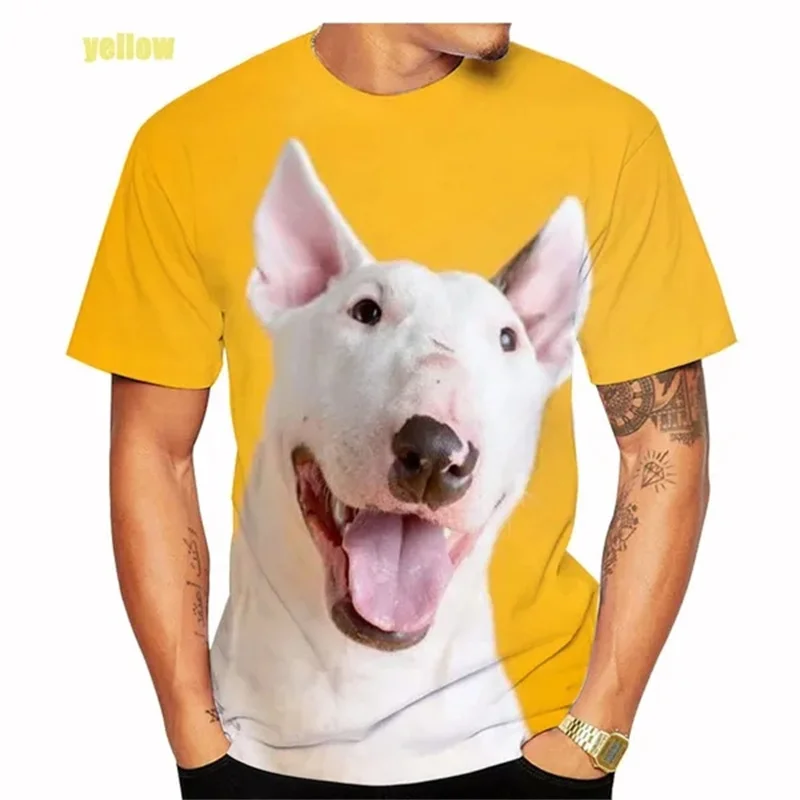 New Fashion Bull Terrier 3D Printed Men And Women T-shirt Casual Dog Bull Terrier Streetwear Harajuku Short-Sleeves Size XS-6XL