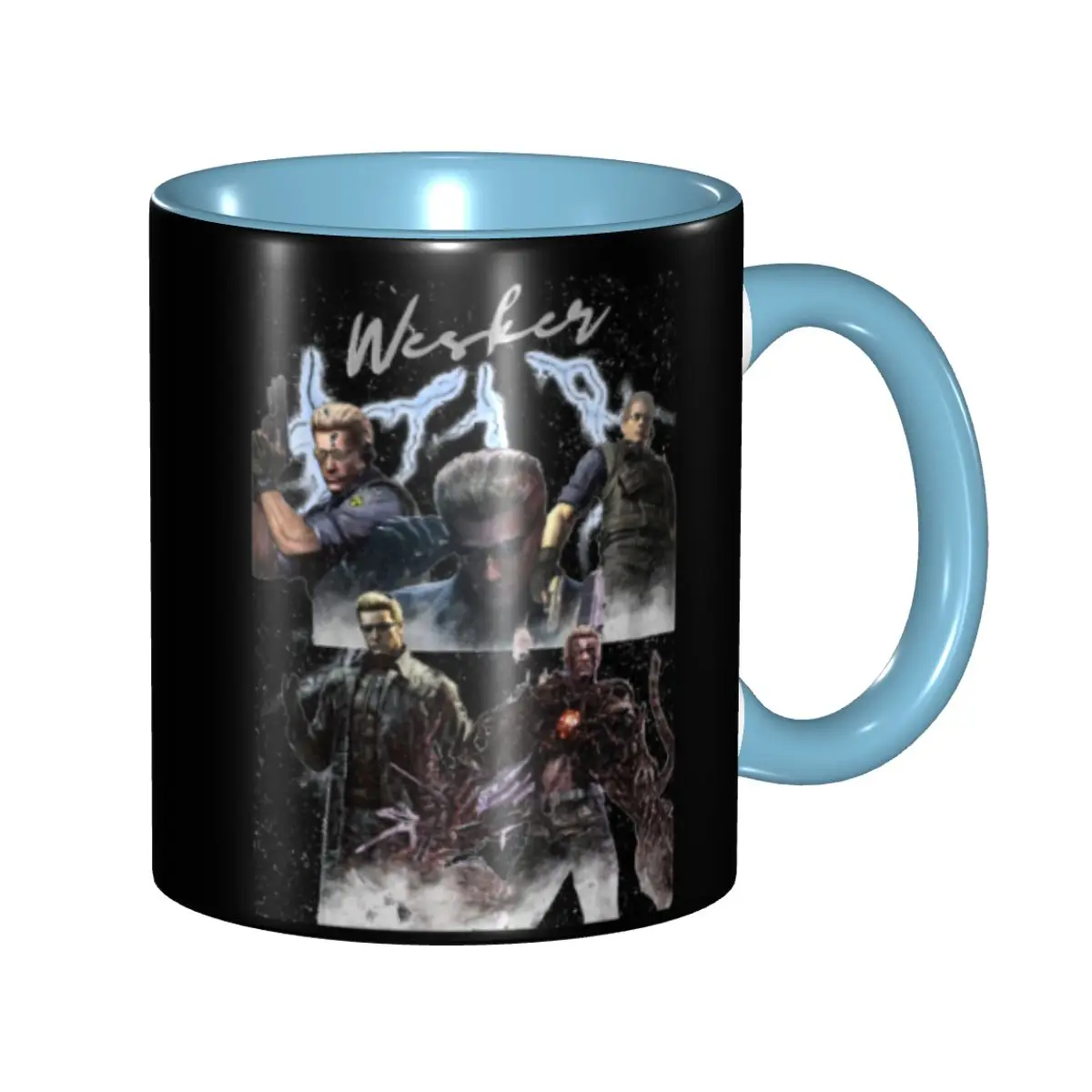 Albert Wesker Collage Mug Funny Ceramic Coffee Cups Tea Mugs Milk Cup Drinkware Gifts for Woman Man DIY Custom