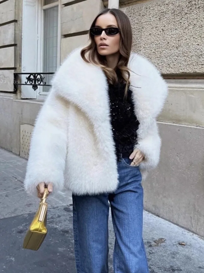 

woman European and American Coats women's clothing autumn winter new imitation fur coat top women's short woolen coat Jackets