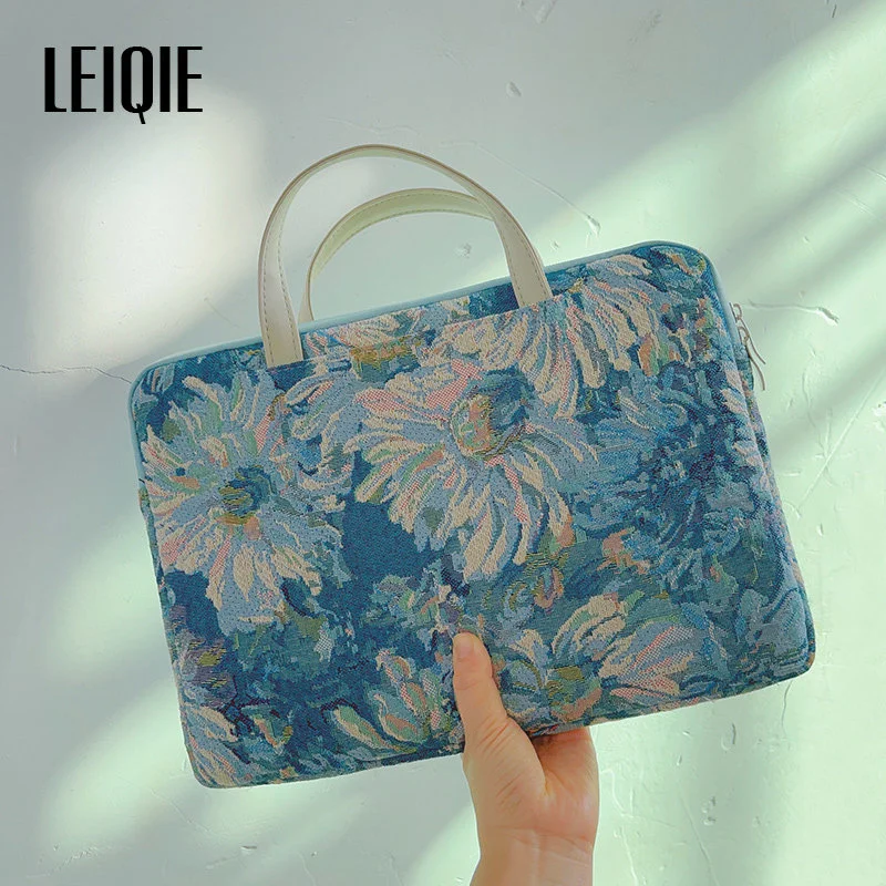 Luxury Style High-end Laptop Handbag for Women, 13/14/15.6/16 Inch, Stylish Bag for iPad, Compatible with MacBook Pro/Air, Lenov