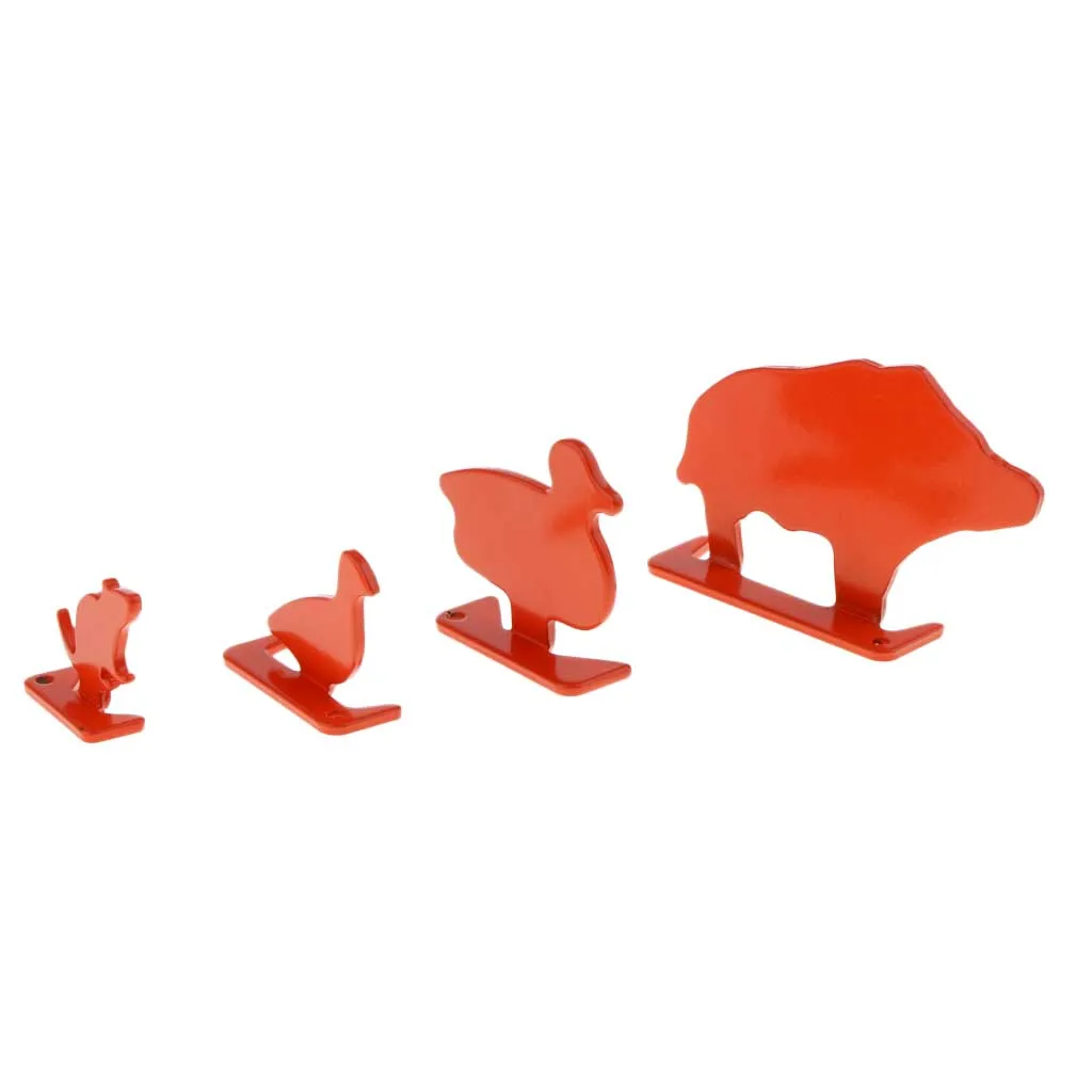 4pcs Duty Carbon Steel Mini Animal Silhouette Target Shooting Practice Targets