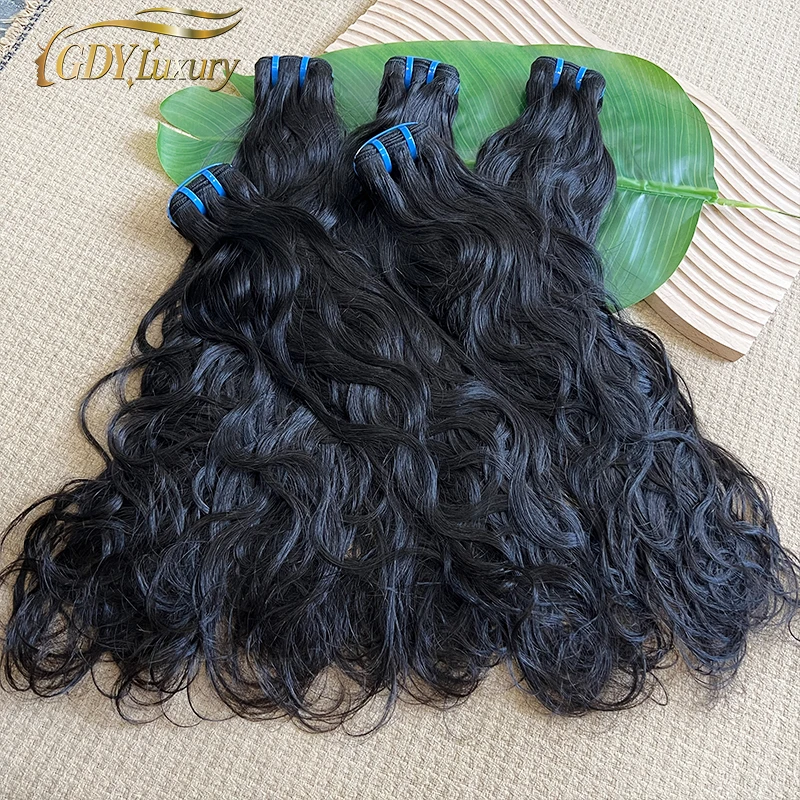 Paquets de cheveux bruts non transformés vague d'eau 100% cheveux humains vietnamien vierge cheveux bouclés naturels Extensions de vague de corps pleine tête 16A