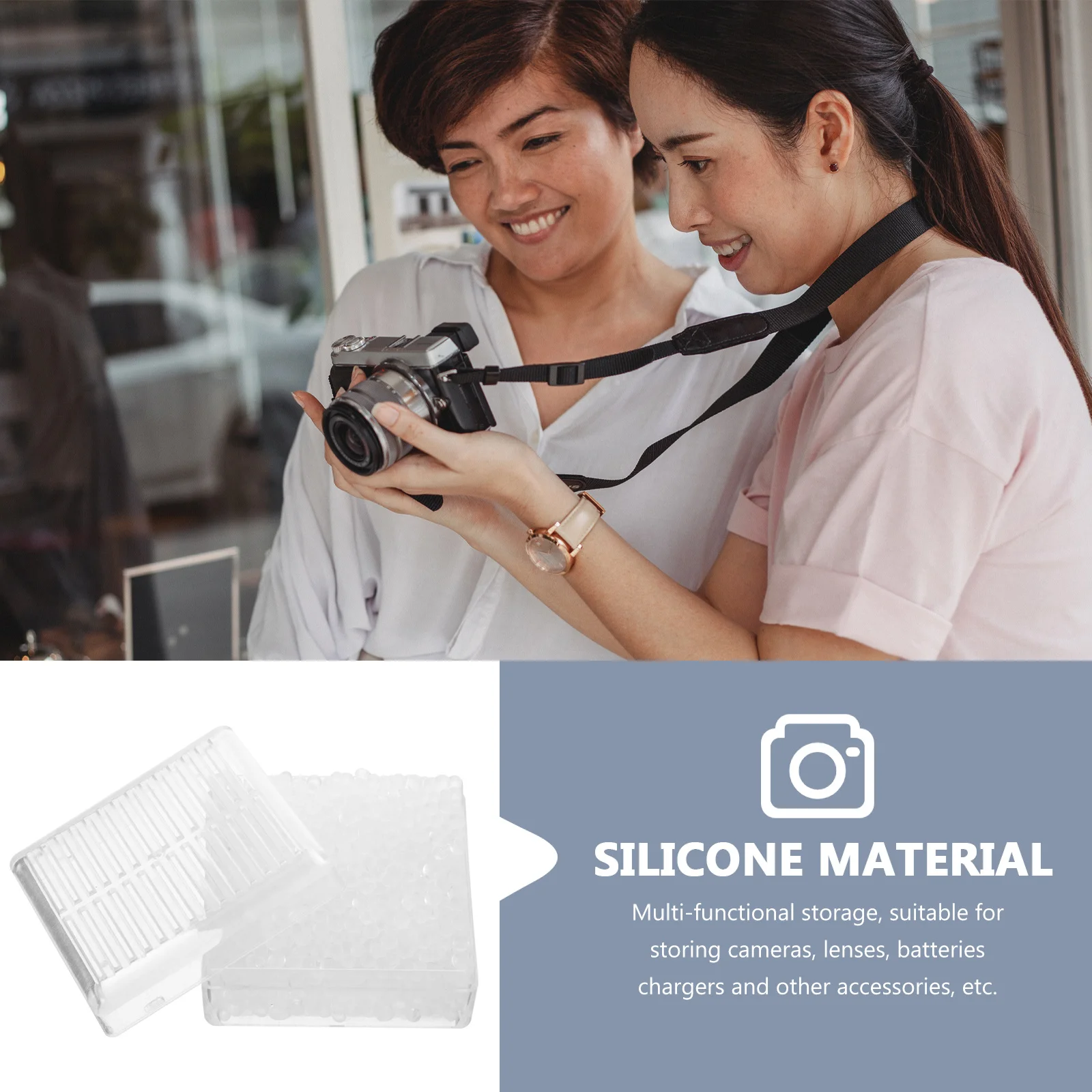 

2Pcs Camera Moisture Absorber Box Silica Gel Dehumidifier Safe Drying Agent Multi Functional Storage for Camera Lens Accessories