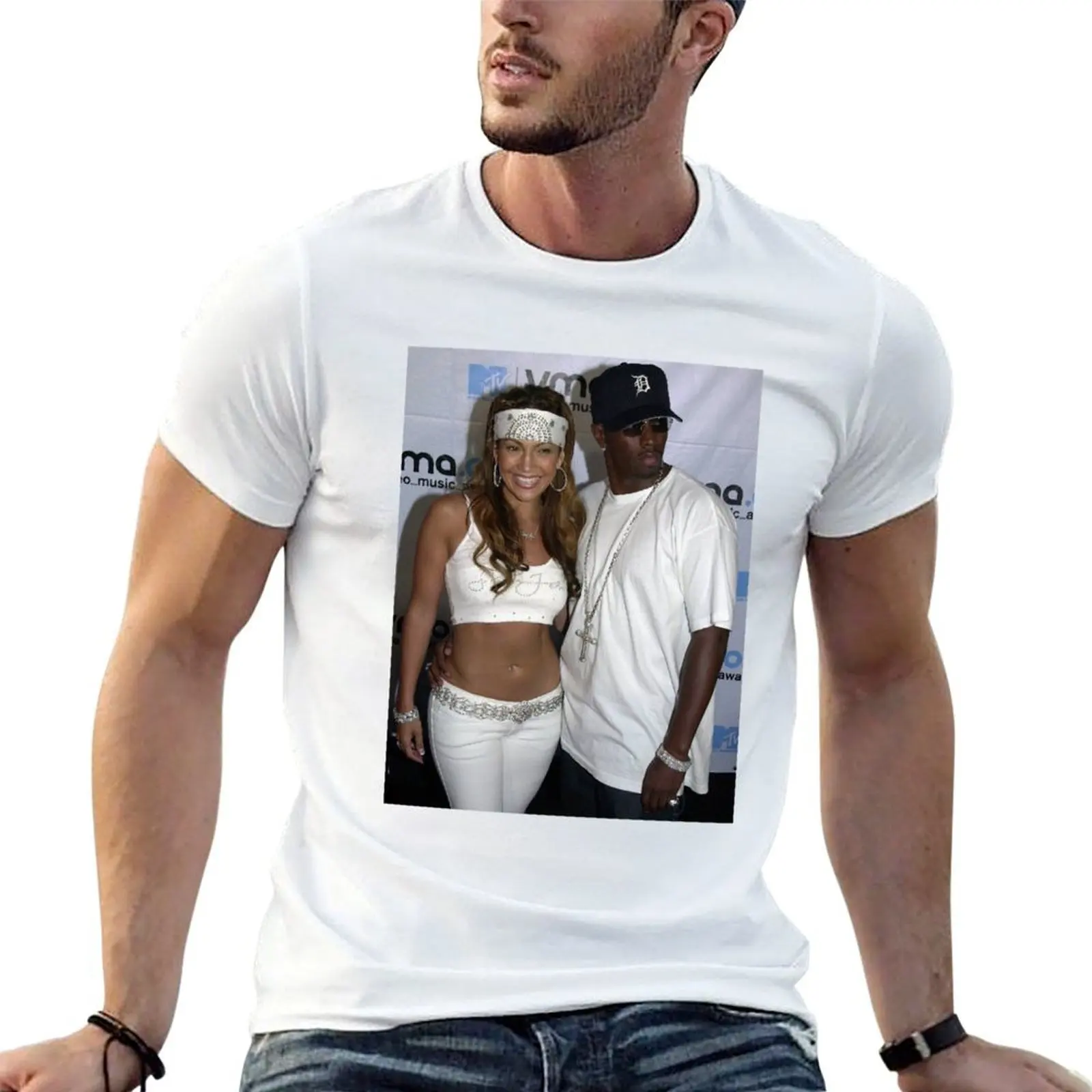 

JLO AND DIDDY T-Shirt t shirts cotton 100% t shirts for man graphic vintage T-Shirt