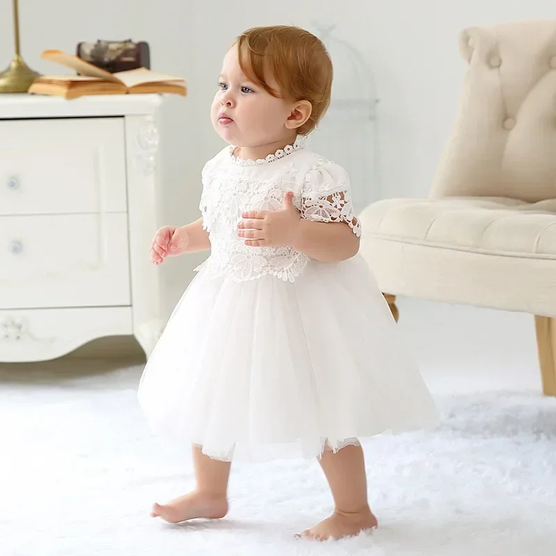 1 Year Old Birthday Baby Girl Dresses Lace Cute Party Vestido Formal  Toddler Baby Girls Clothes for 6 12 24 Month RBF194002