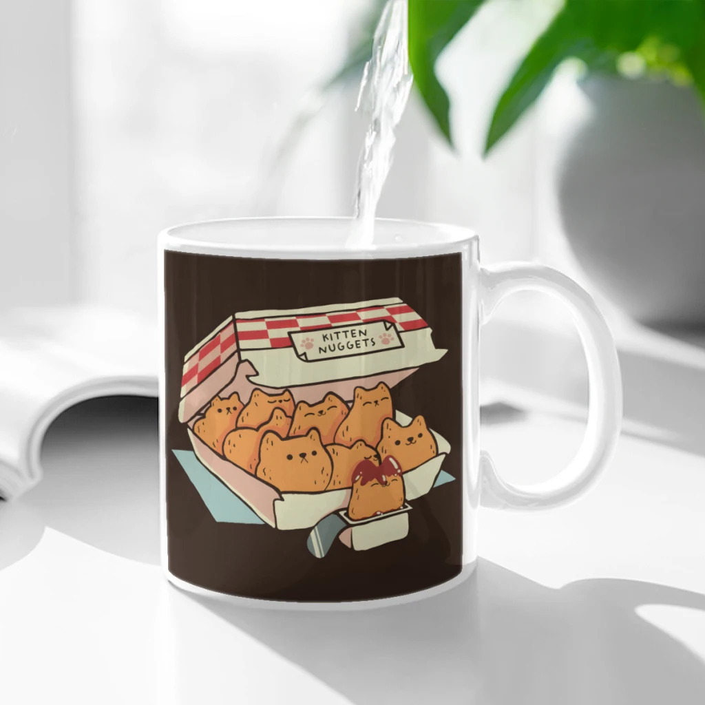

Kitten Nuggets Fast Food Cat by Tobe Fonseca Ceramic Cup Coffee Oatmeal Breakfast Cup Creative Personality Mug