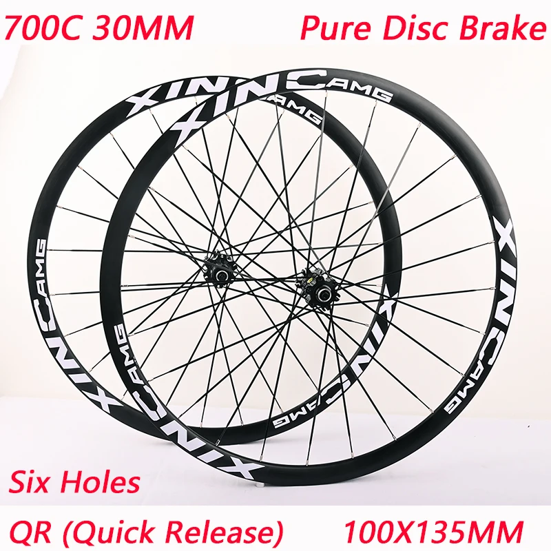 700C BOTTOM FRAME WHEELSET 30MM ROAD PURE DISC BRAKE VERSION BICYCLE WHEEL SET HG STRAIGHT-PULL 6 BEARINGS 7 8 9 10 11 12 SPEEDS