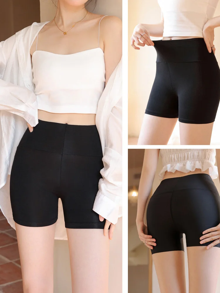 Women High Waist PAnties Security Short Pants Anti Exposure Underwear Corset Pants Ice Silk Traceless For Female Anti Rub Security