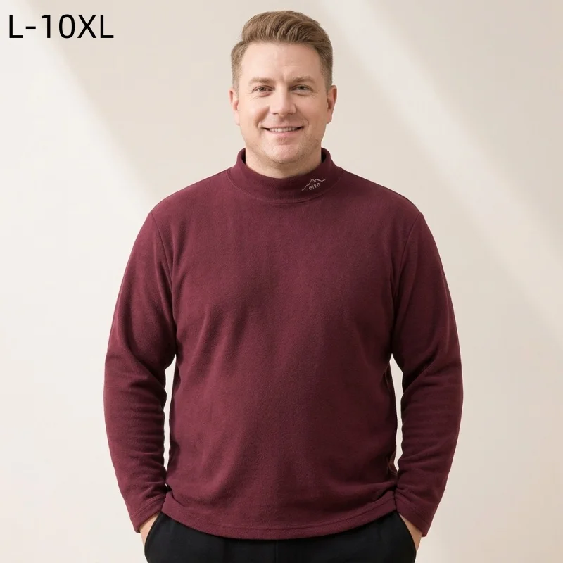 Plus Size Men Thermal Underwear Shirt Thick Winter Turtleneck 10XL 9XL 8XL Base Layer Warm Long Sleeve Tops Undershirt Pullover