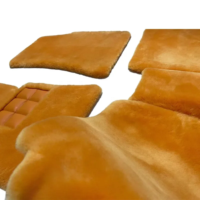 Genuine Black Sheepskin Car Floor Mats Fits for Rolls Royce Cullinan Dawn  Wraith Ghost