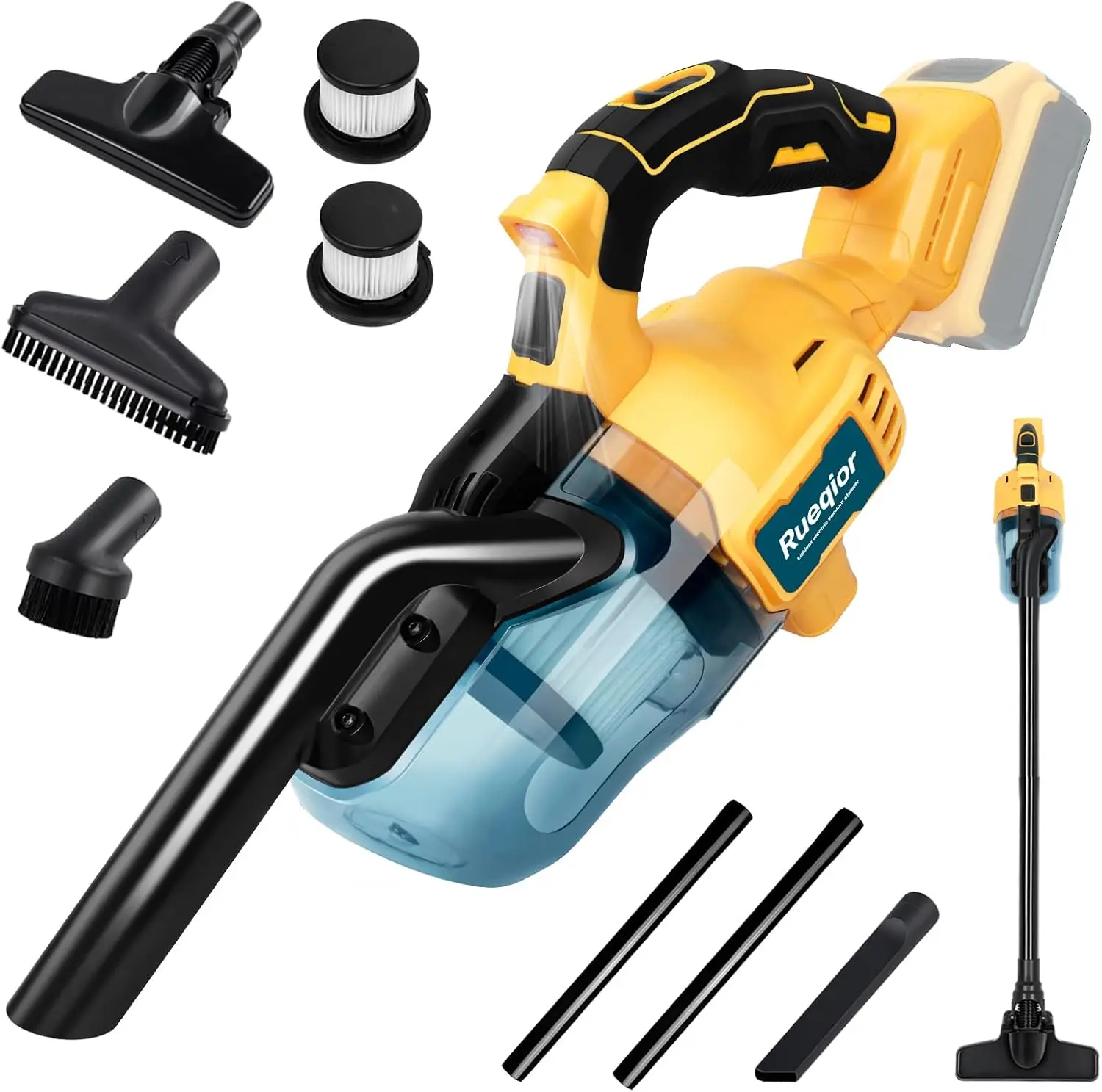 

5-in-1 Cordless Handheld Vacuum Cleaner, 400W Motor, 46 CFM for Home Pet Hair and Car Cleaning (Battery Not Included)