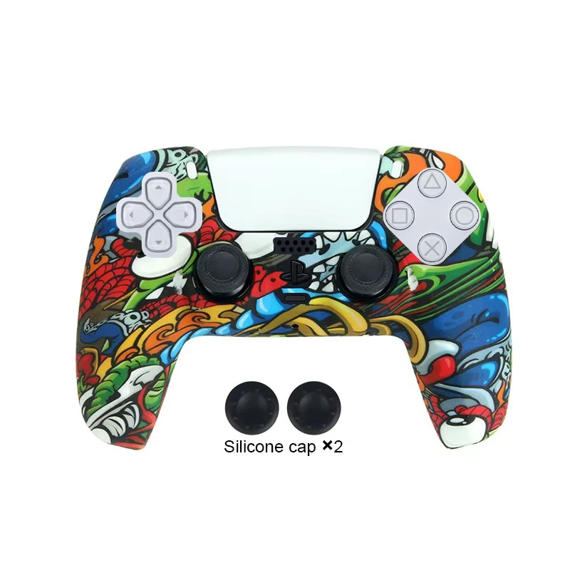 Funda protectora de camuflaje DATA FROG para SONY Playstation 5, funda de silicona con agarre para accesorios de controlador PS5