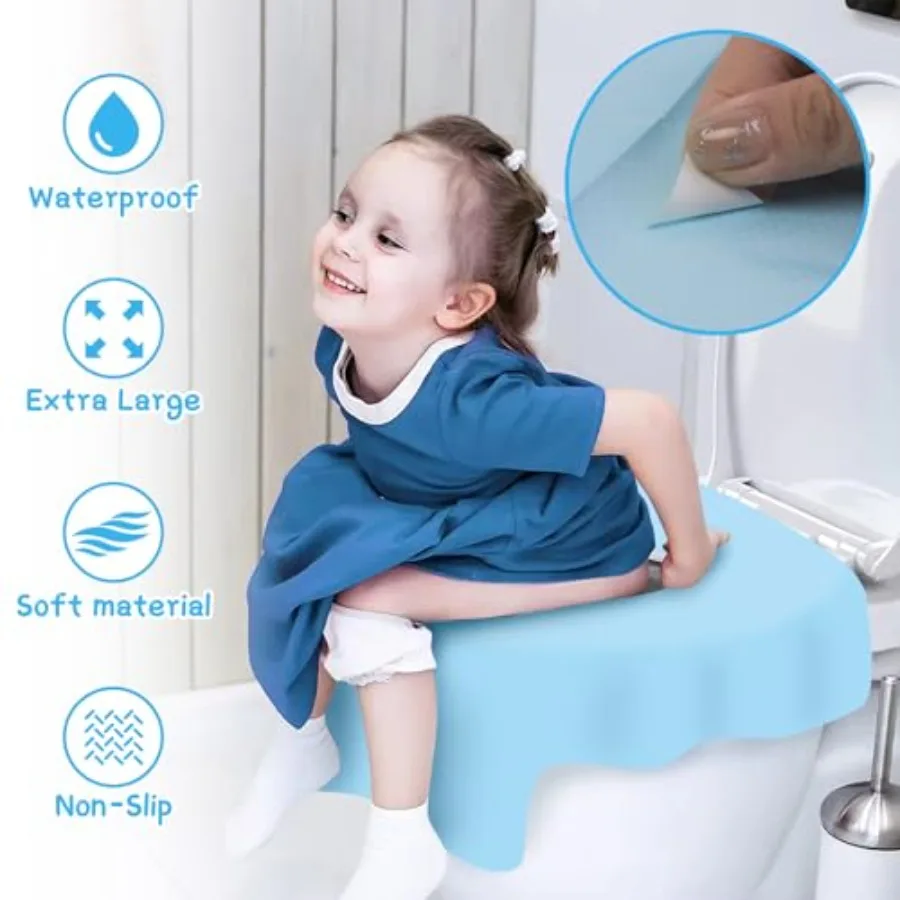 أغطية مقاعد المرحاض للاستعمال مرة واحدة، 30 عبوة من بطانات مقاومة للماء ملفوفة بشكل فردي وغير قابلة للانزلاق للبالغين، حل محمول وصحي f #5