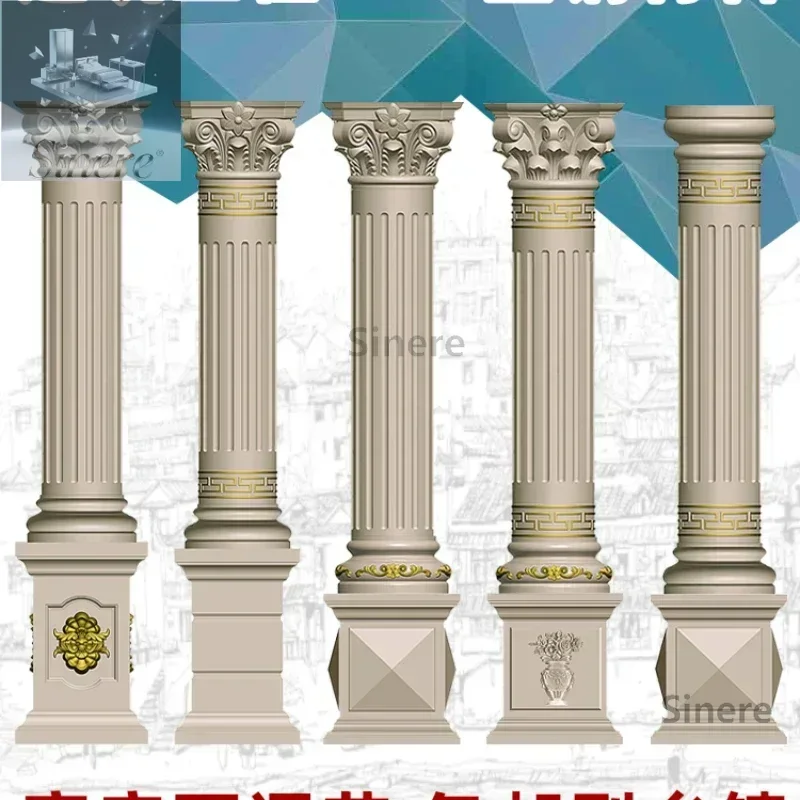 

Roman Column Mould Villa Model Decorative Cement Column Construction Concrete Plastic Thickened Formwork