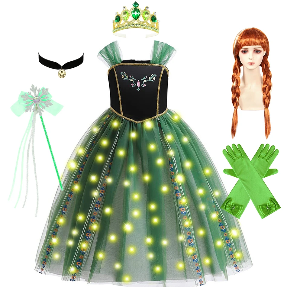elsa princess dress GELVSI for Girls, Frozen Princess Elsa costume,Snow Party Queen,Birthday Party Dress Up with Accessories (Blue) : Toys & Games and braid dazzling with Length:Tall (5'8