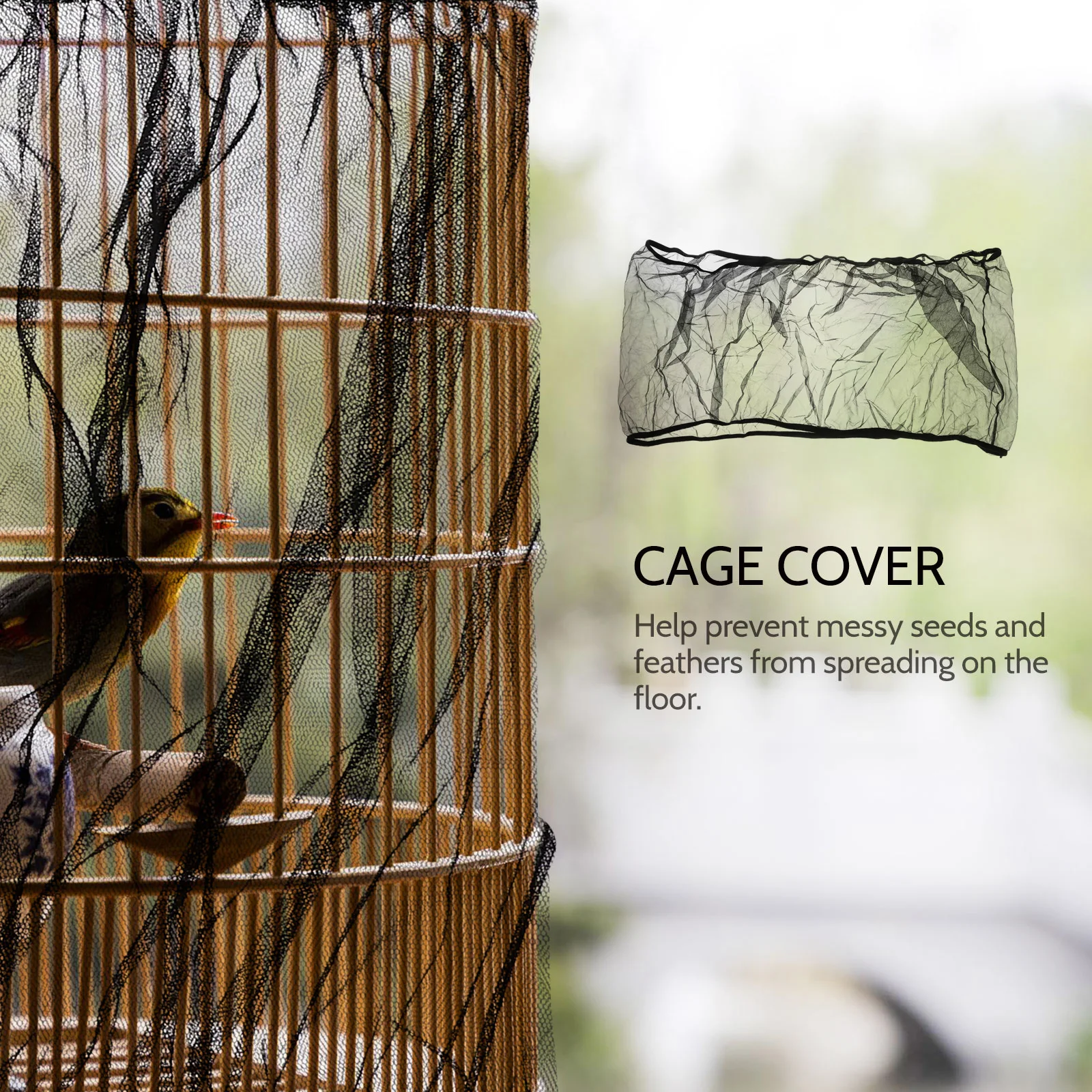 

Bird Cage Floor Protector Catcher Net Scatter Skirt Mesh Elastic
