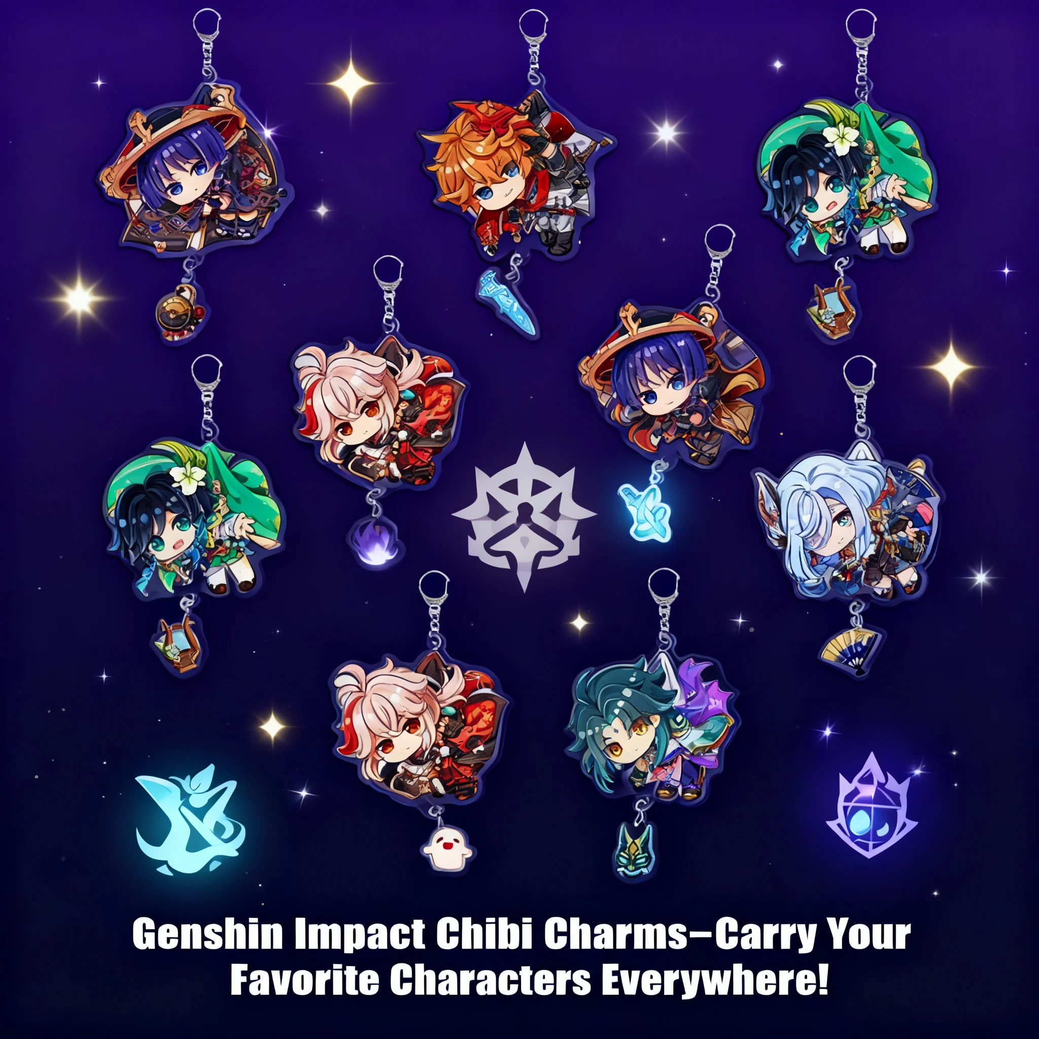 

Anime Genshin Impact Yae Miko Xiao Klee Keqing Acrylic Keychain Pendant Drop Shipping