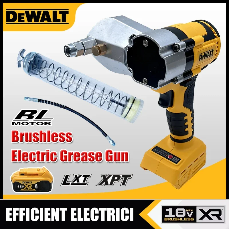 Dewalt Bürstenlose Elektrische Fettpresse mit LED, Elektrischer Ölinjektor, Fettpistole für Dewalt 18V Akku