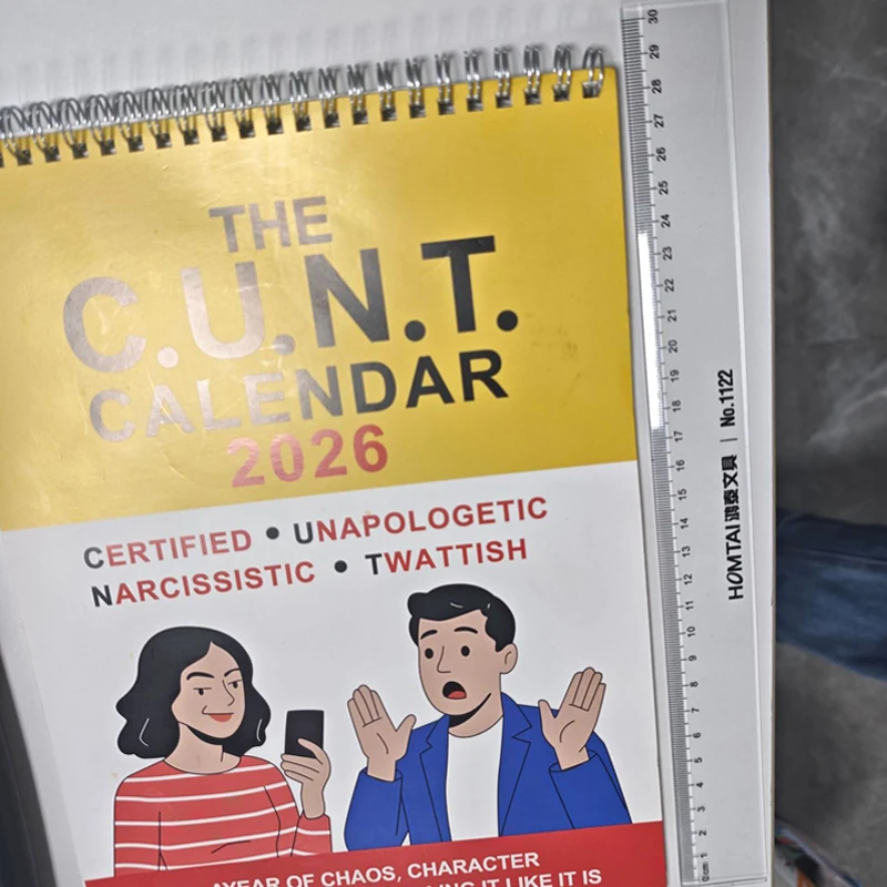 Calendário 2026 - Calendário fácil de pendurar para Bem-vindo ao Ano Novo Calendário de mesa Planejador Calendário engraçado Calendário de parede