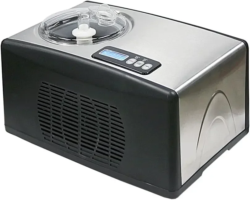 

v ICM-15LS Automatic Ice Cream Maker 1.6 Quart Capacity Stainless Steel, with Built-in Compressor