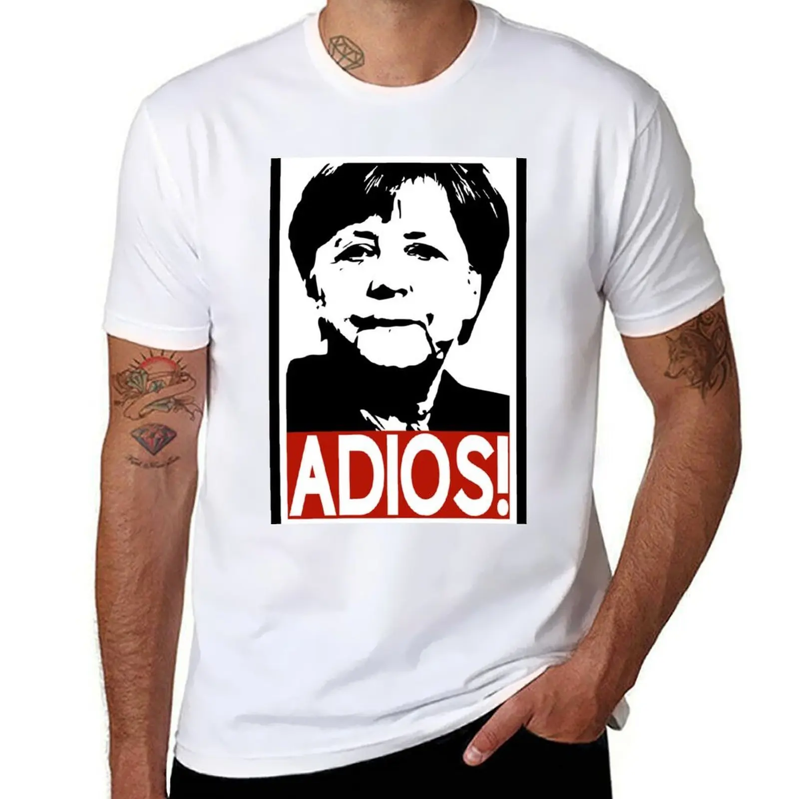 

Adios! Mrs Merkel T-Shirt t shirt custom print man t shirt heavy cotton T-Shirt