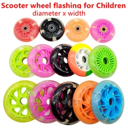 Roda de scooter infantil piscando roda de iluminação 80mm 100mm 120mm roda pu para crianças scooter