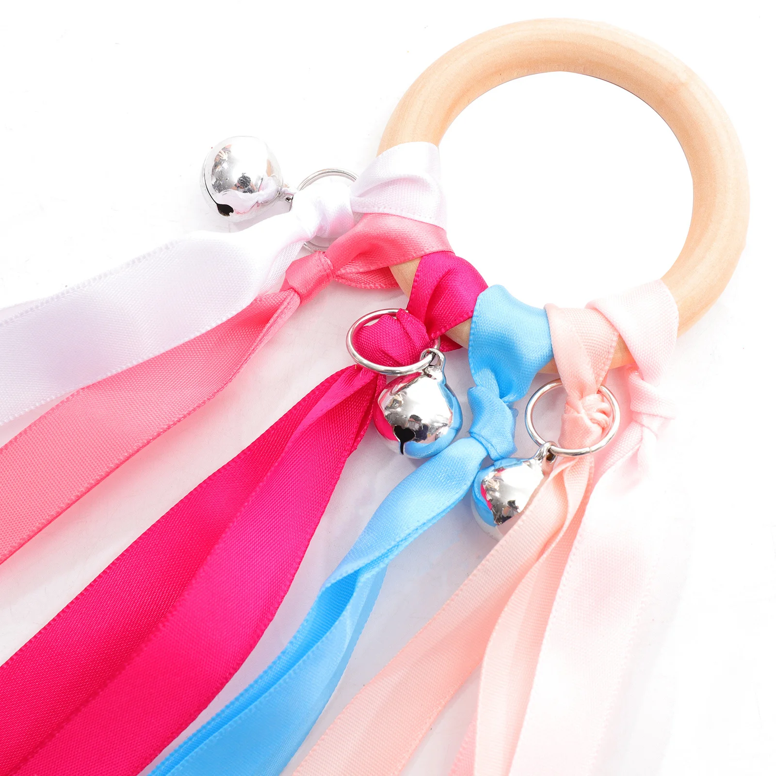 Rubans de danse pour bébé, 5 pièces, avec cloches, banderole à main pour enfants, cadeaux de fête, jouets métalliques