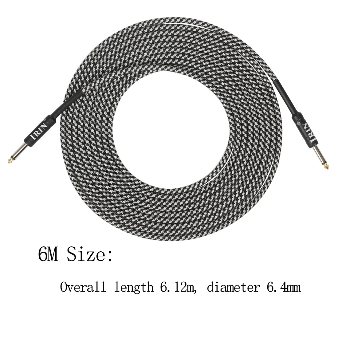  IRIN 3/6/10M Guitar Cable Wire Cord Bass Electric Box Audio Cable Guitar Noise Reduction Line Color Braided Shielded Cable