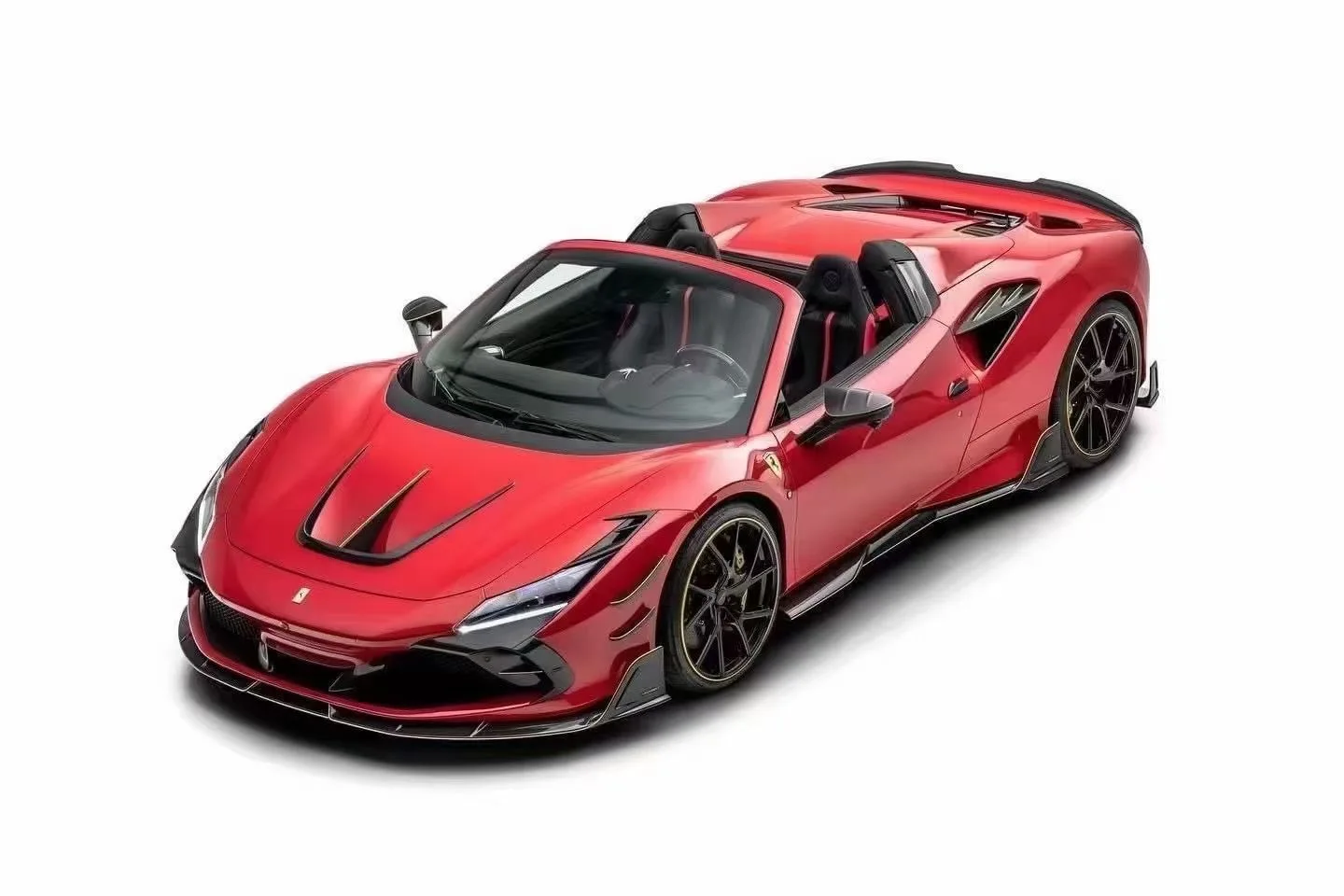 MSY Type Carbon Fiber Aviation Body Kit, Suitable for Ferrari F8 Body Cover, Front Lip Side Skirt, Rear Lip Tail Wing Wind Knife